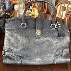 Coach blue Midnight Leather Tote